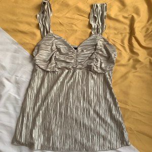 BCX Vintage Y2K beige silky vest tank top